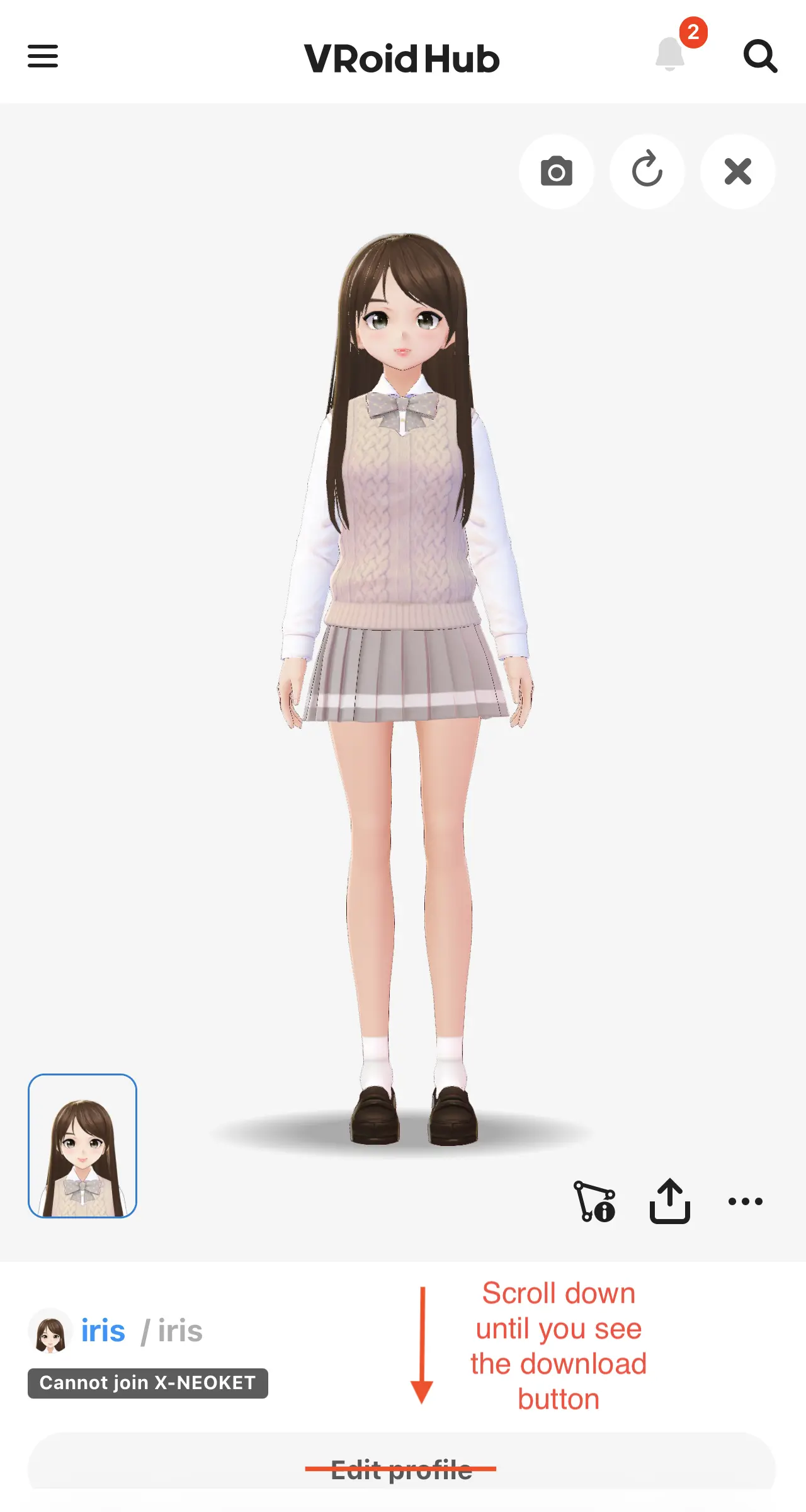 Published model page